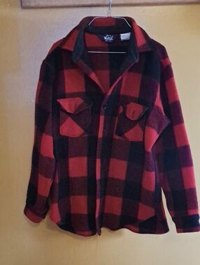 Woolrich Mens Wool Red And Black Checked Hunting Jacket Large